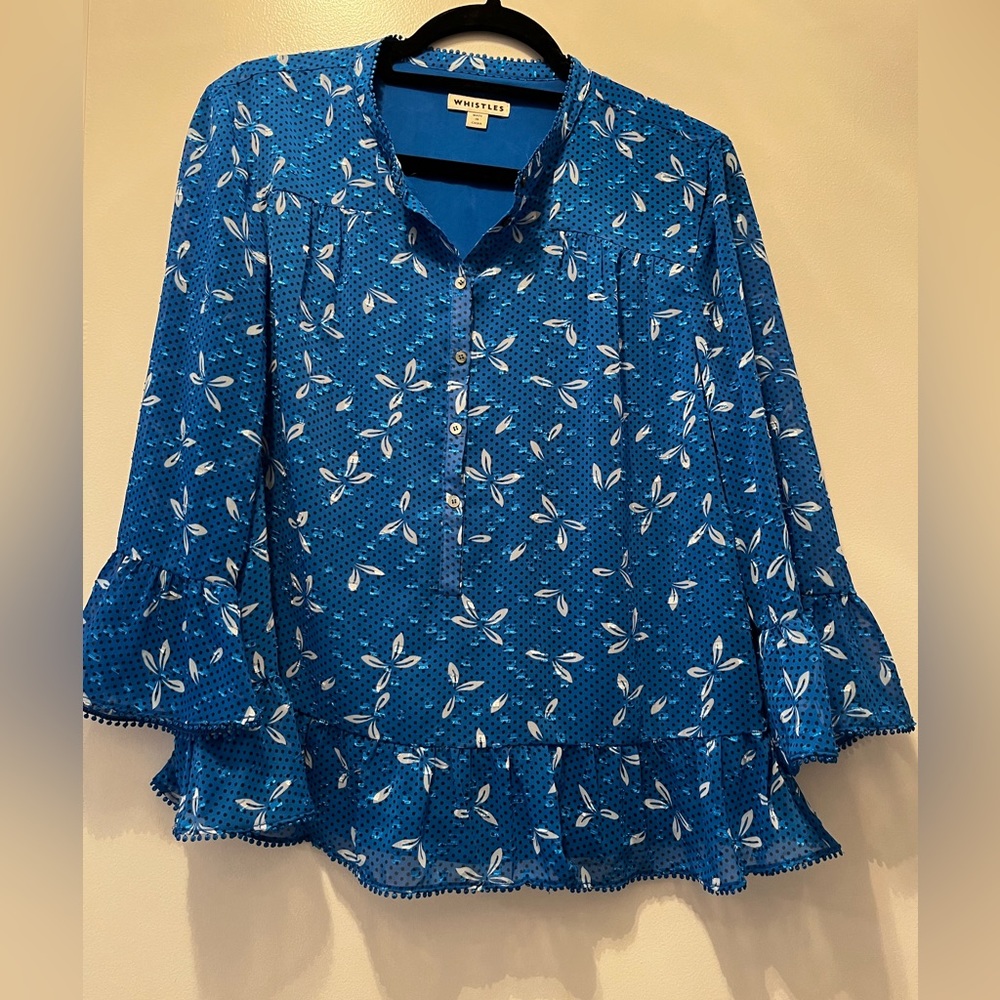 Whistles Blue Blouse Size 8